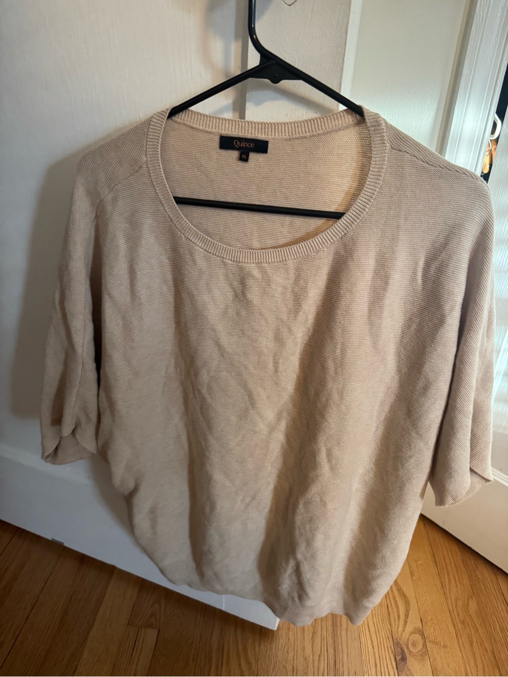 Quince Neutral Knit Crewneck in Light Beige